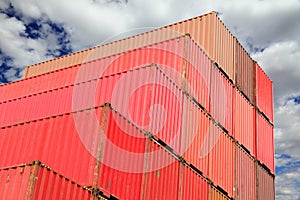 Containers in logistics harbor