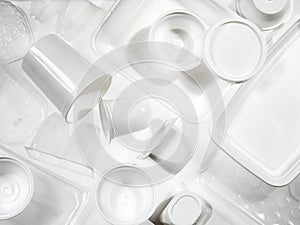 Containers of plastic and polystyrene photo