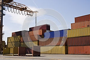 Containers in a port