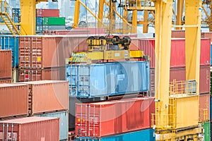 Containers in the port for import export