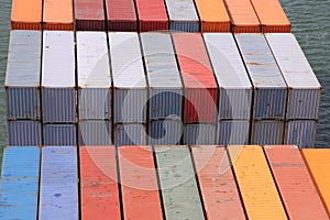 Containers on a ship