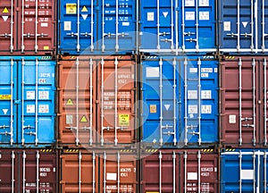 Containers stack Cargo shipping Logistic freight warehouse Trans
