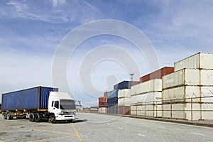 Containers and Truck at Harbour Department