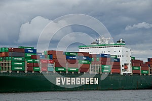 Containership in port