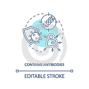 Contains antibodies concept icon