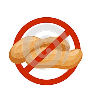Contains No Nuts. Peanut Warning . Vector Illustration