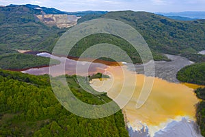 Contaminated lake at Geamana, Romania