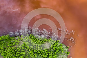 Contaminated lake at Geamana, Romania