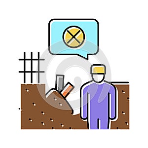 contaminated soil removal color icon vector illustration