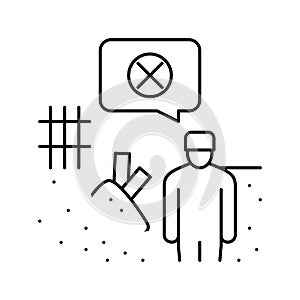 contaminated soil removal line icon vector illustration