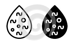 Contaminated water icon with outline and glyph style.