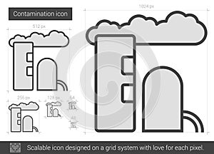 Contamination line icon.