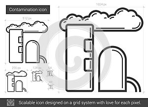 Contamination line icon.