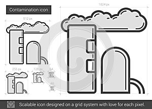 Contamination line icon.