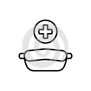 Conteiner for medical tools. Vector icon