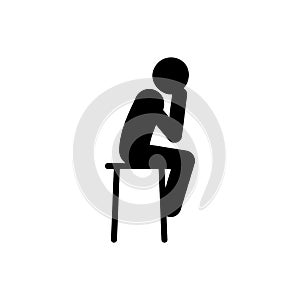 contemplate, man, sit icon. Element of man is sitting icon for mobile concept and web apps. Detailed contemplate, man, sit icon ca