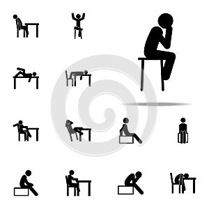 contemplate, man, sit icon. Man Sitting On icons universal set for web and mobile