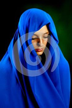 Contemplation in blue photo