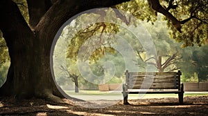 contemplation empty park bench