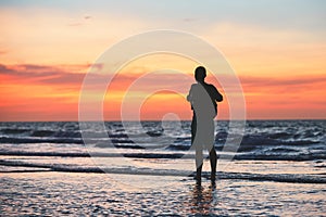 Contemplation on the tropical beach.