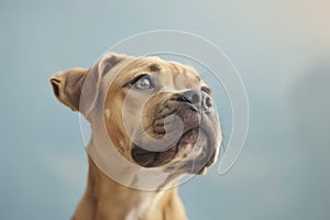 Contemplative Boxer Dog with Warm Brown Eyes in Soft Focus