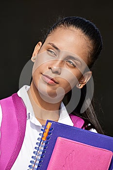 Contemplative Girl Student