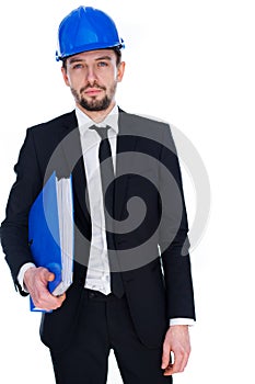 Contemplative young architect or engineer