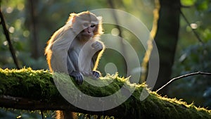 A contemplative young monkey