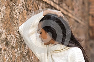 Contemplative young woman