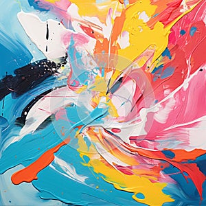 Contemporary Abstract Painting With Vibrant Colors And Energetic Compositions