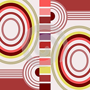 Contemporary Abstract Red Retro Composition