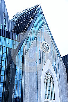 Contemporary architecture facade of Leipzig University