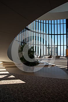 Modern hotel architecture. Lobby staircase