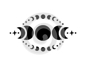Contemporary art with moon phases vector illustration
