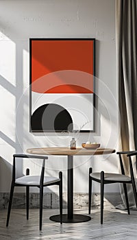 contemporary backdrop for showcasing artwork or advertisements in a stylish interior