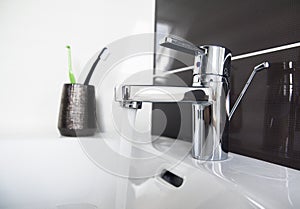 Contemporary bathroom sink detail