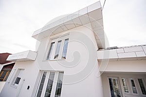 Contemporary beautiful modern white house exterior ,quality photo