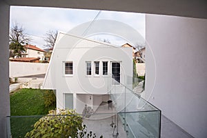 Contemporary beautiful modern white house exterior ,quality photo