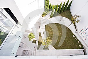 Contemporary beautiful modern white house exterior ,quality photo