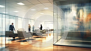 contemporary blurred executive office interior