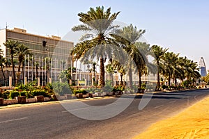Contemporary buildings at main road in Khartoum, Sudan photo