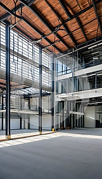 A contemporary business building situated in an industrial park