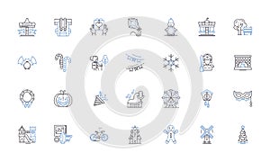 Contemporary business line icons collection. Innovation, Leadership, Globalization, Technology, Sustainability photo