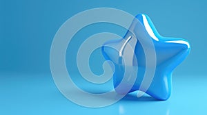 Contemporary Candy-Coated Blue Star: High Gloss, Eye-Catching, Rounded, Photorealistic Pastiche in Toyism Style on a photo