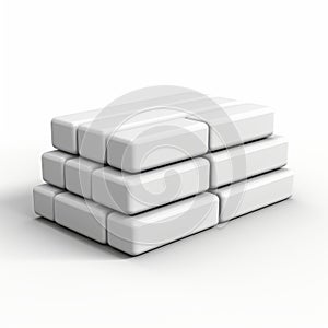 Contemporary Candy-coated Bricks On White Background