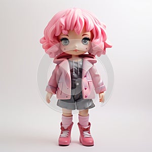 Contemporary Candy-coated Chloe Vinyl Toy With Pink Hair