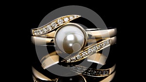 Contemporary Chic Style Openended Gold And Diamond Ring Chic Color Modern. Generative AI photo