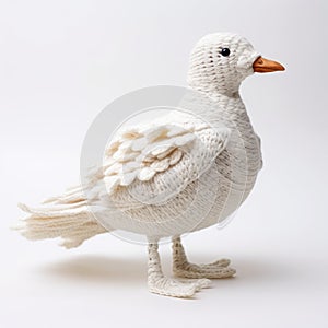 Contemporary Chinese Art: Knitted Seagull On White Background