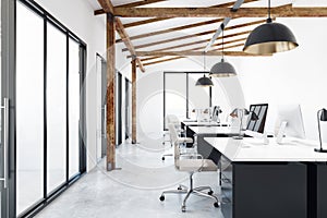 Contemporary coworking office interior