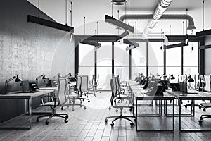 Contemporary coworking office interior